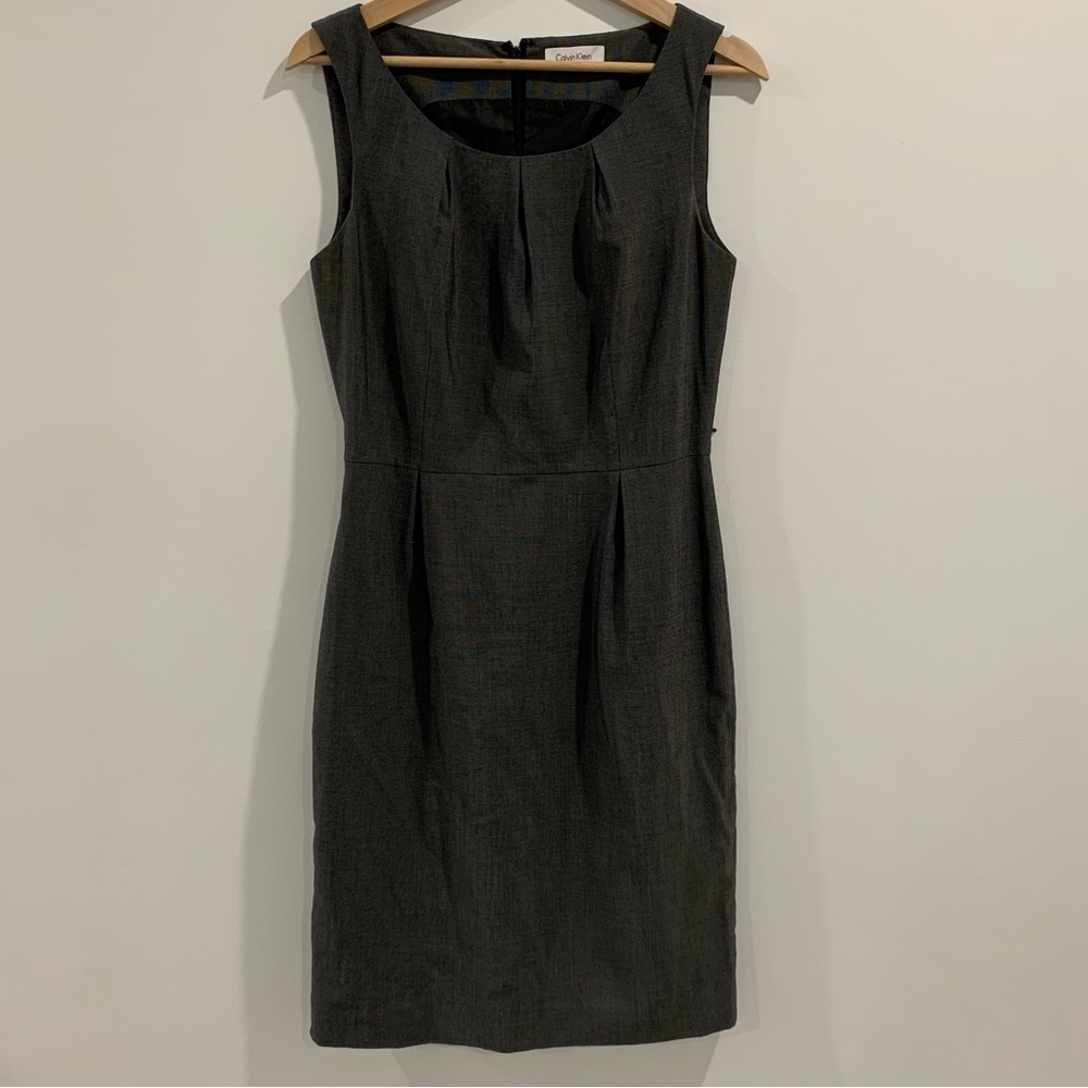 Calvin Klein Gray Sheath Business Dress 6